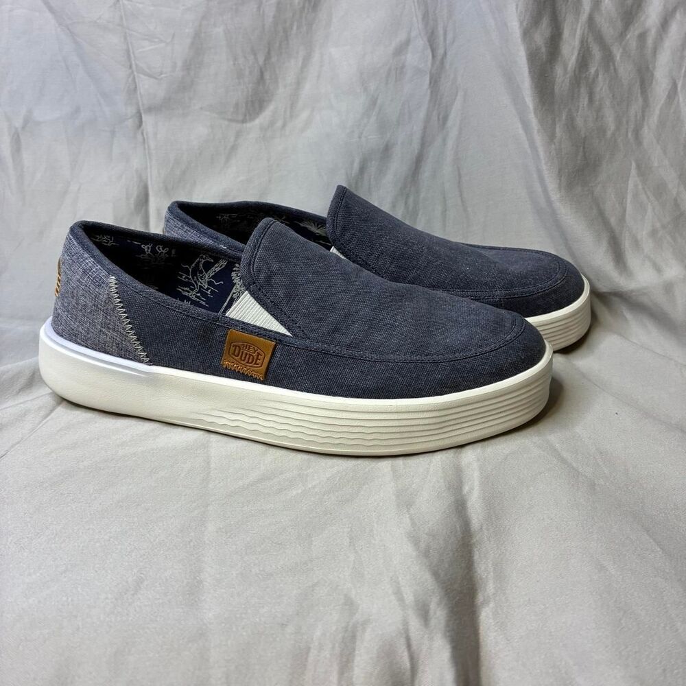 Hey Dude Sunapee Craft Slip On Shoes Blue Canvas Men’s Size 9